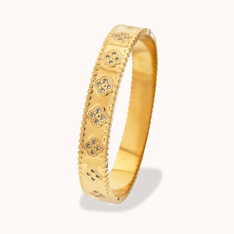 Dinner/ Party Golden Clover Bangle