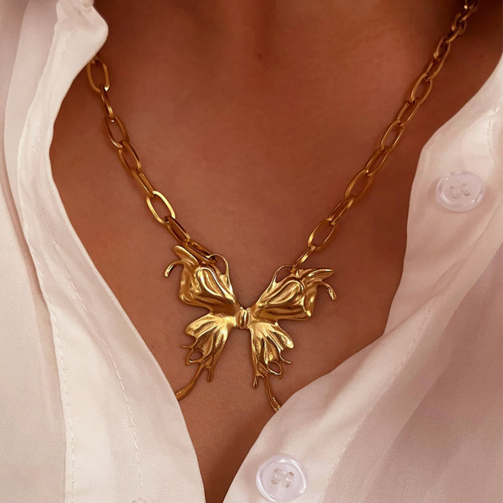 Butterfly chain necklace — view 2