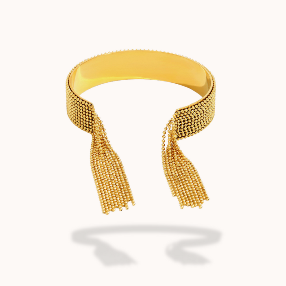 Gold Rasha Tassel Bangle