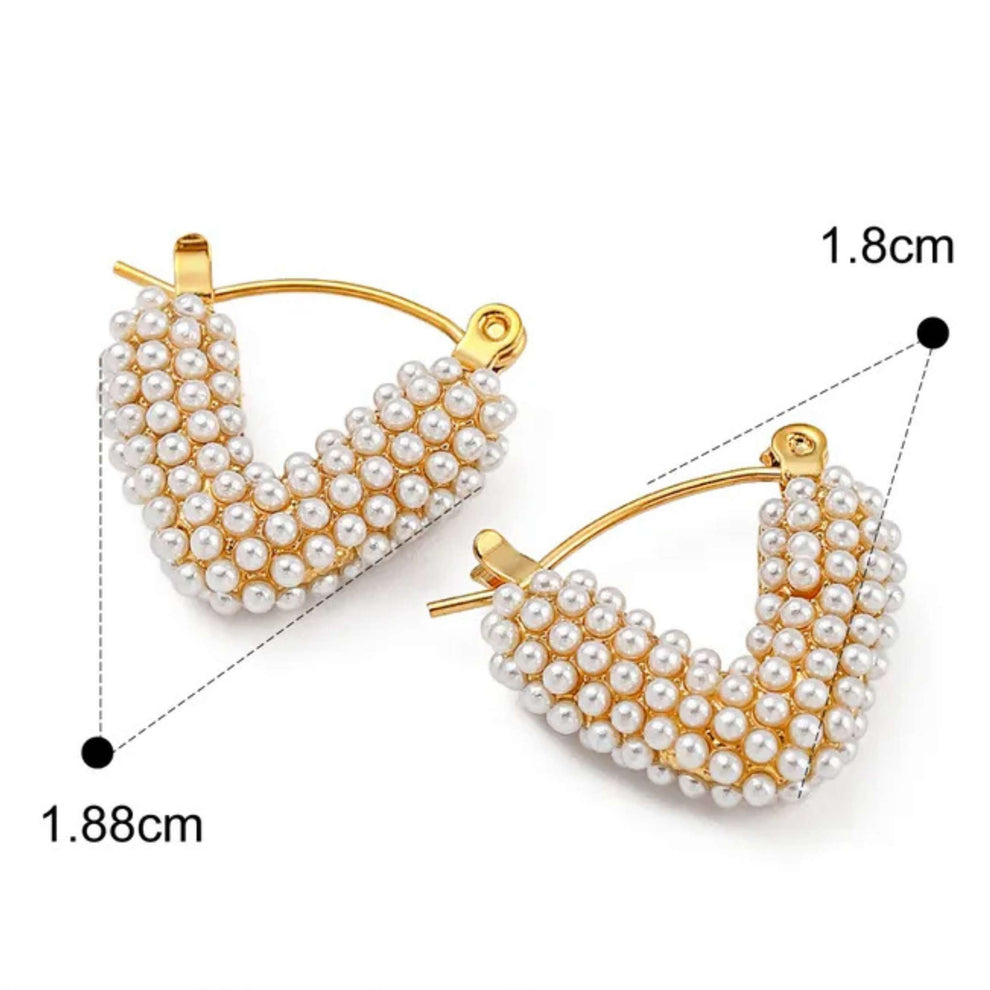 Raha Pearl Heart Orbit Earrings — view 4