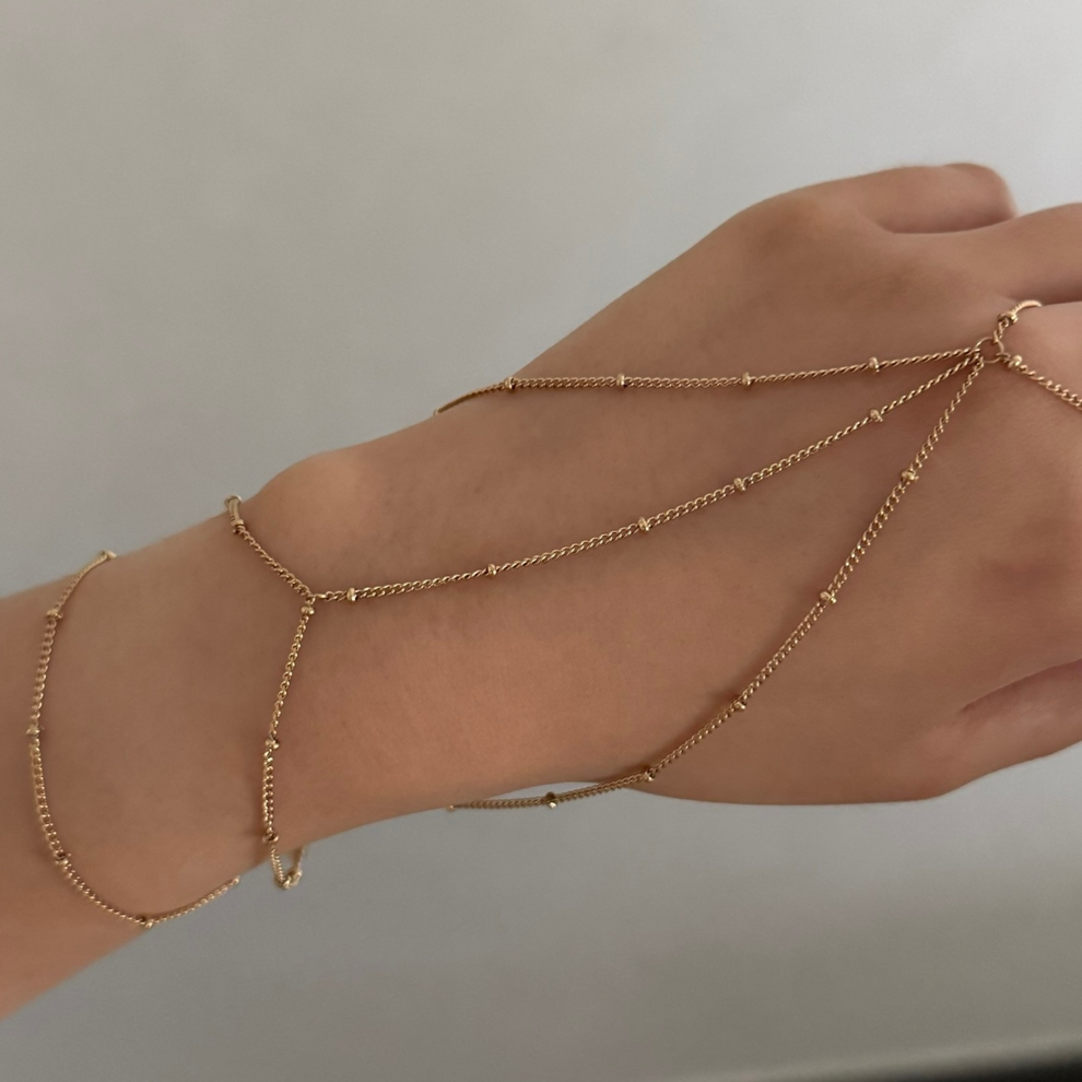 Mini golden ball handchain — view 2