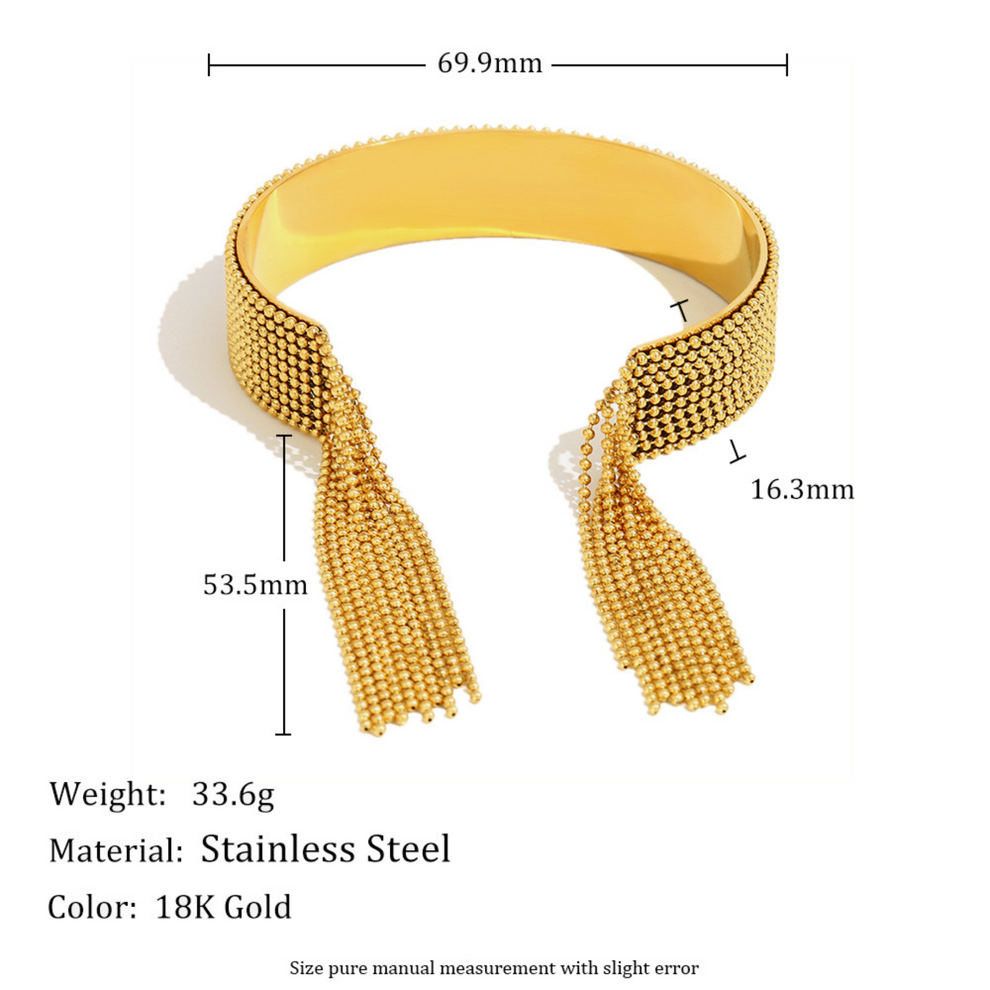 Gold Rasha Tassel Bangle — view 3
