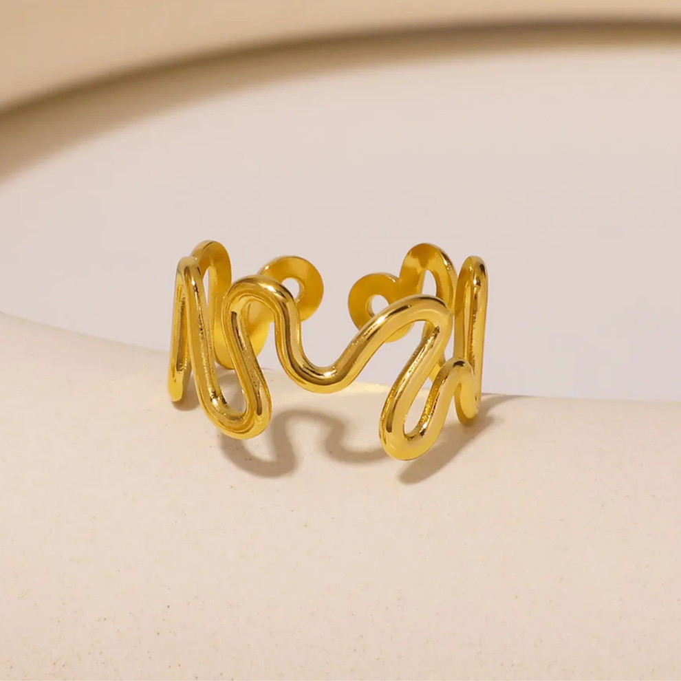 Golden sway ring — view 2