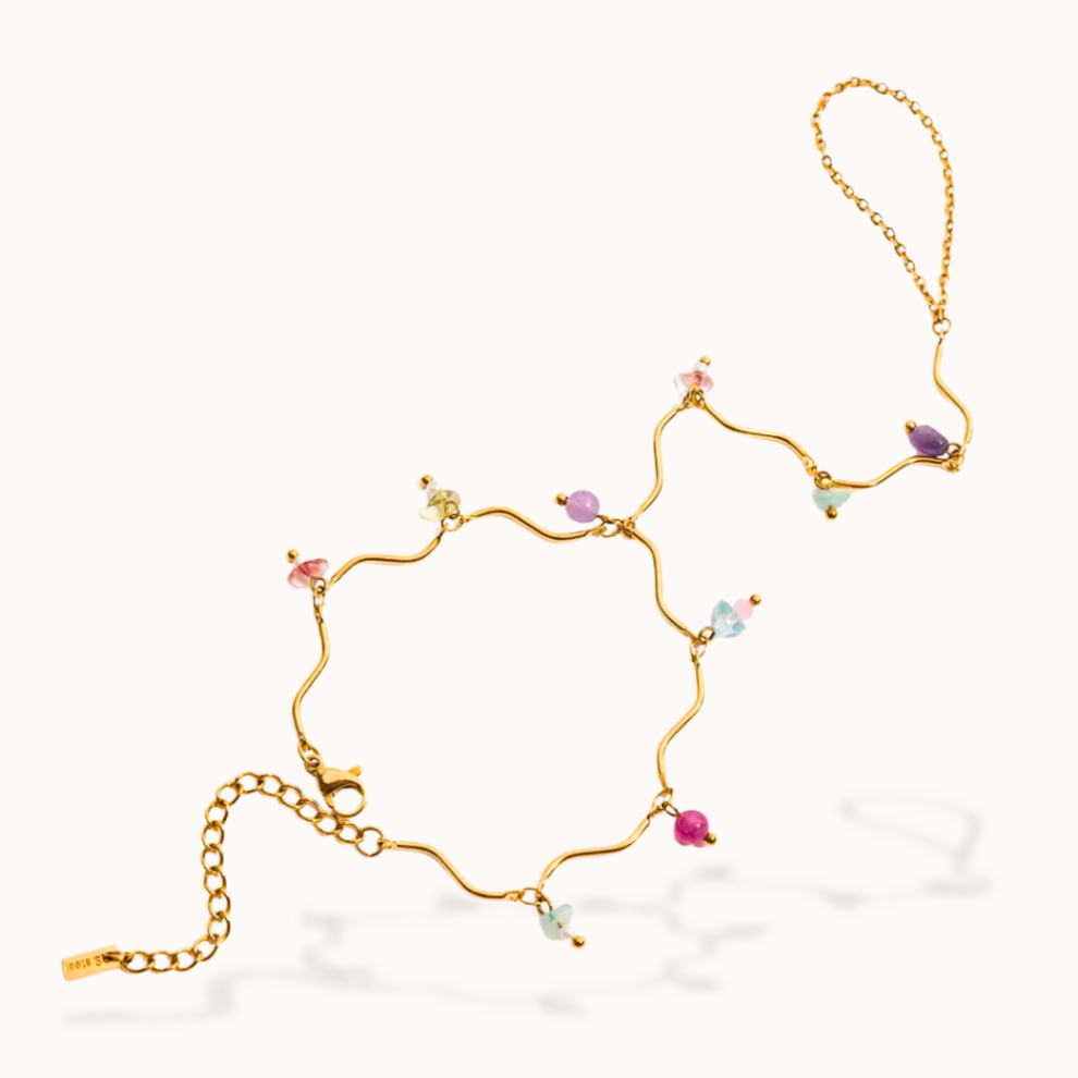 Curvy rainbow handchain 