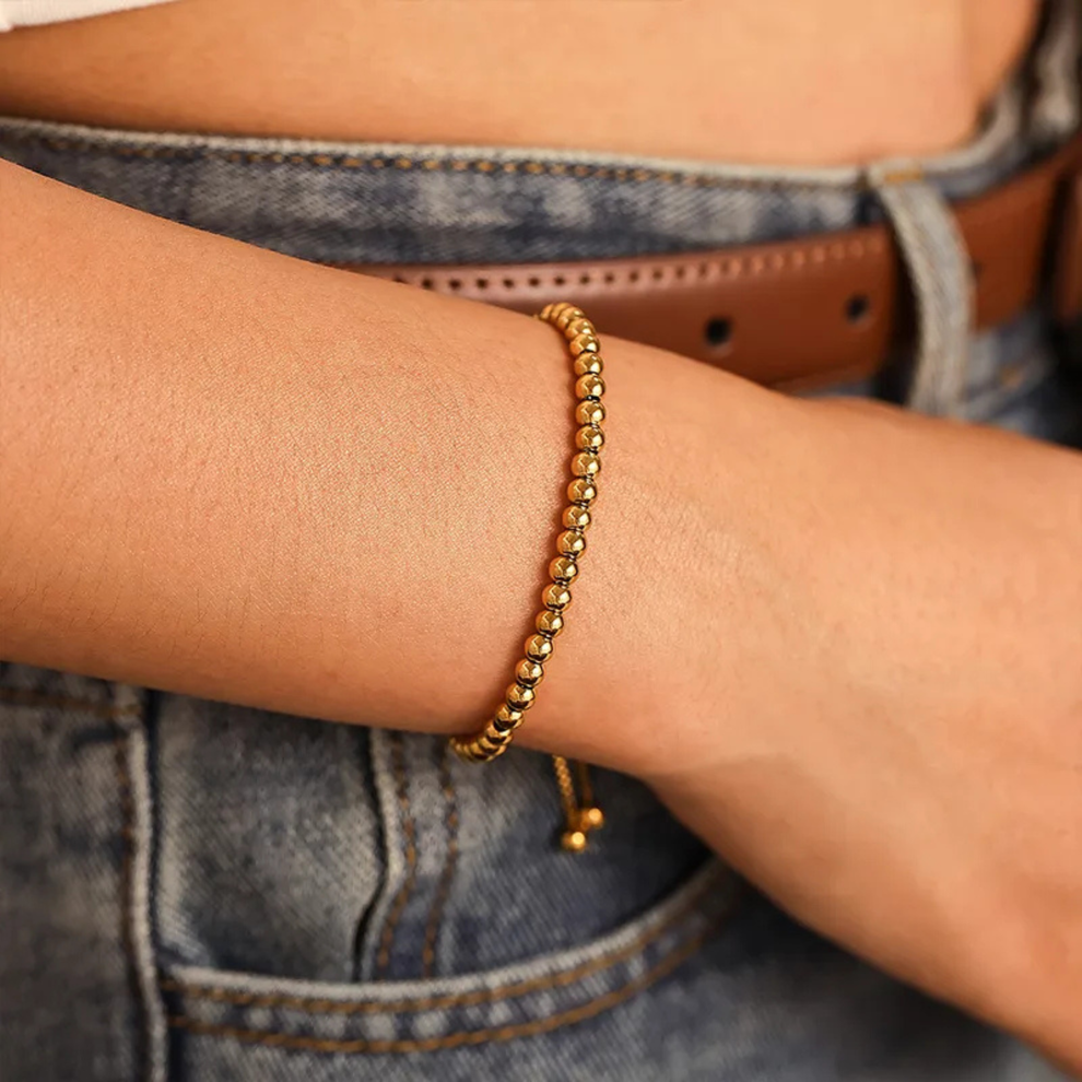 Golden ball string Bracelet  — view 2